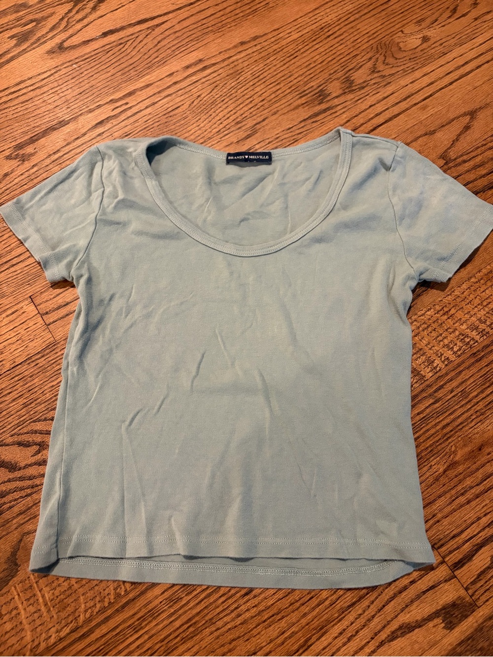Brandy Melville Powder Blue Scoop Neck Tee